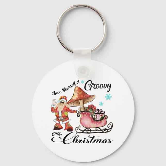 Xmas Gift Have Yourself A Groovy Key Ring (Front)