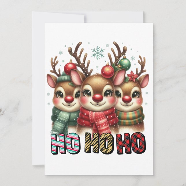 Xmas Gift Ho Ho Ho Holiday Card (Front)