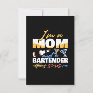 Xmas Gift   I Am A Mum And A Bartender RSVP Card