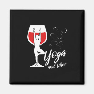 Xmas Gift   I Love Yoga And Wine Magnet