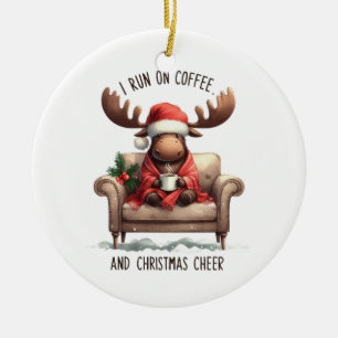 Xmas Gift I Run On Coffee Ceramic Ornament