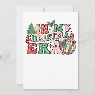Xmas Gift In My Christmas Era Groovy Invitation
