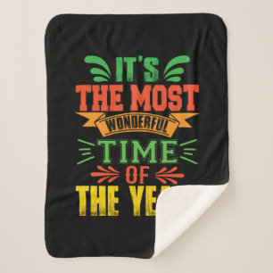 Xmas Gift It Is The Most Wonderful Time Sherpa Blanket