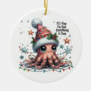 Xmas Gift It's Fine I'm Fine Ceramic Ornament