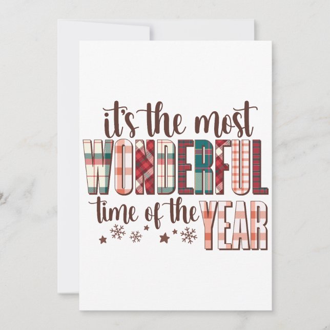 Xmas Gift It's The Most Wonderful Time Of The Year Invitation (Front)