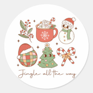 Xmas Gift Jingle All The Way Classic Round Sticker