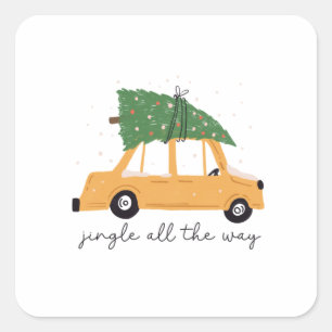 Xmas Gift Jingle All The Way Square Sticker