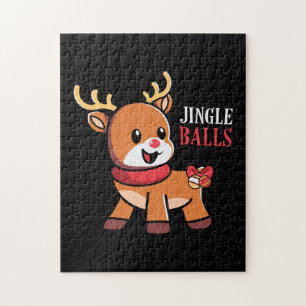 Xmas Gift Jingle Balls Reindeer Jigsaw Puzzle