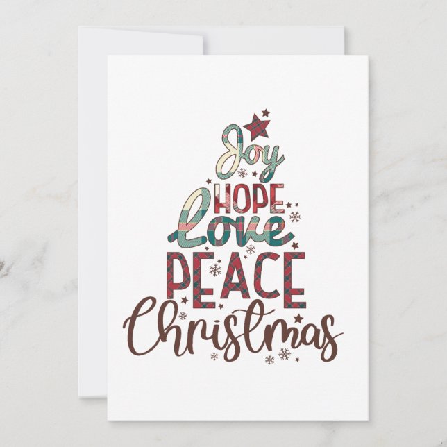 Xmas Gift Joy Love Peace Christmas Invitation (Front)