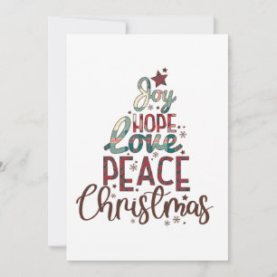 Xmas Gift Joy Love Peace Christmas Invitation