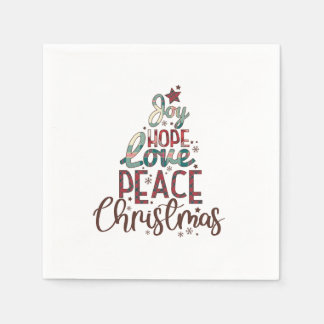 Xmas Gift Joy Love Peace Christmas Napkin