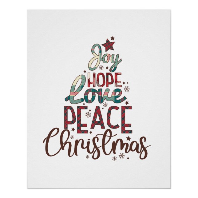 Xmas Gift Joy Love Peace Christmas Poster (Front)