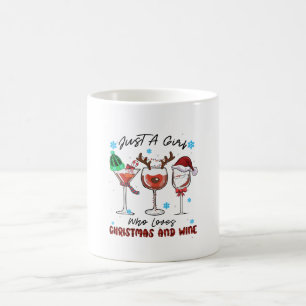 Xmas Gift Just A Girl Who Loves Christmas And Wine Coffee Mug