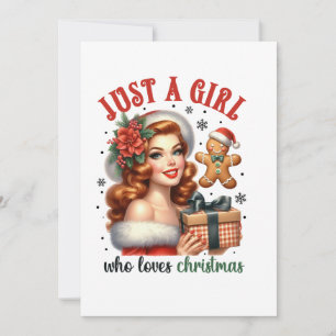 Xmas Gift Just A Girl Who Loves Christmas Holiday Card