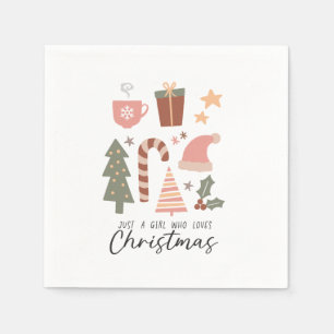 Xmas Gift Just A Girl Who Loves Christmas Napkin