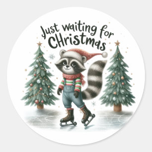 Xmas Gift Just Waiting For Christmas Classic Round Sticker
