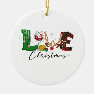 Xmas Gift Love Christmas Ceramic Ornament