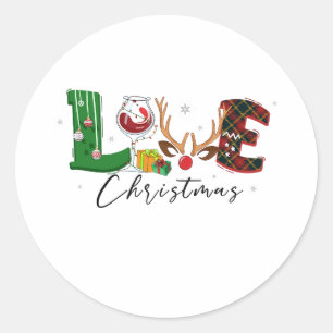 Xmas Gift Love Christmas Classic Round Sticker