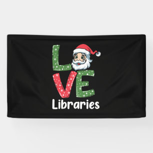 Xmas Gift LOVE Libraries Cute Santa Banner
