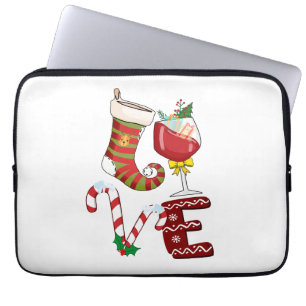 Xmas Gift Love Wine Christmas Laptop Sleeve