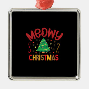 Xmas Gift Meowy Christmas Metal Ornament