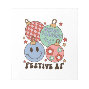 Xmas Gift Merry And Bright Festive AF Notepad