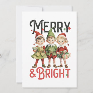 Xmas Gift Merry and Bright Holiday Card