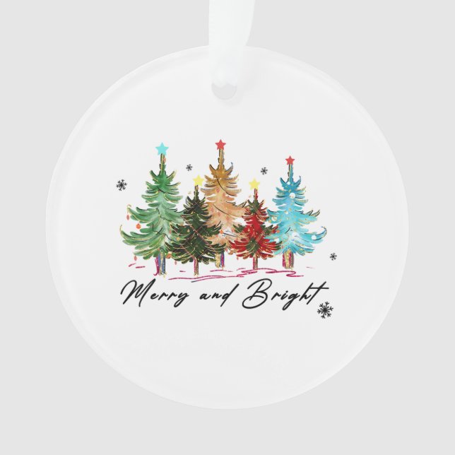 Xmas Gift Merry And Bright Ornament (Front)