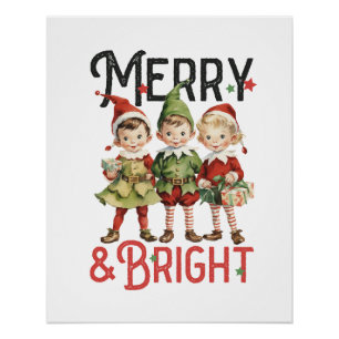 Xmas Gift Merry and Bright Poster