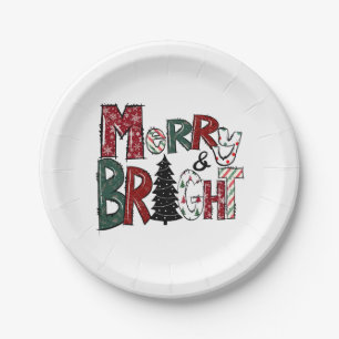 Xmas Gift Merry And Brights Paper Plate