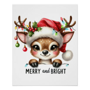 Xmas Gift Merry & Bright Poster