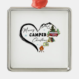 Xmas Gift Merry Camper Christmas Metal Ornament