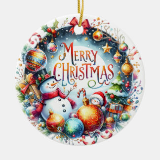 Xmas Gift Merry Christmas Ceramic Ornament