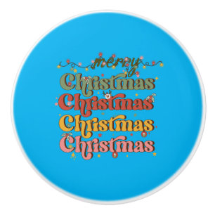 Xmas Gift Merry Christmas Christmas Ceramic Knob