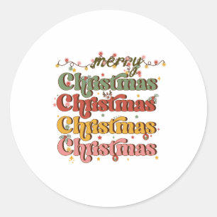 Xmas Gift Merry Christmas Christmas Classic Round Sticker