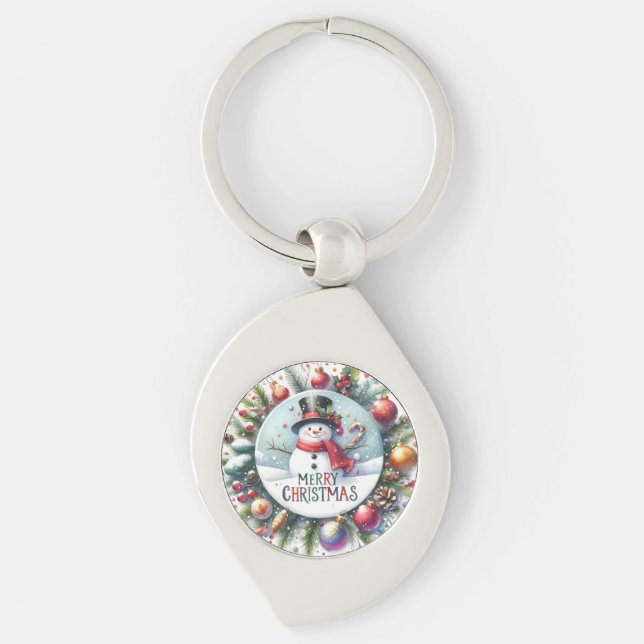 Xmas Gift Merry Christmas Key Ring (Front)