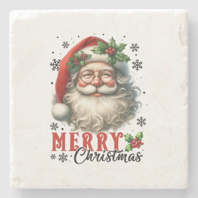 Xmas Gift Merry Christmas Stone Coaster (Front)