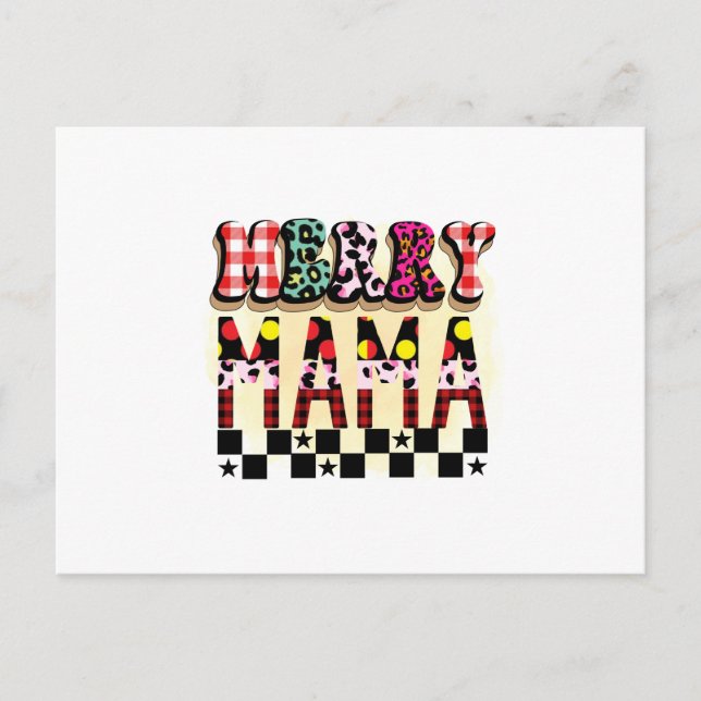 Xmas Gift Merry Mama Postcard (Front)