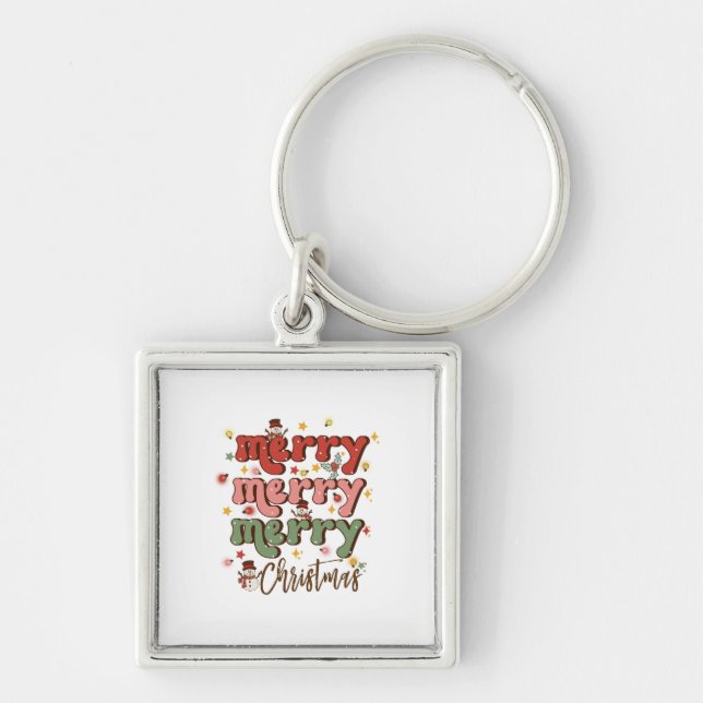 Xmas Gift Merry Merry Christmas Key Ring (Front)