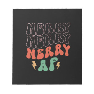 Xmas Gift Merry Merry Merry AF Notepad