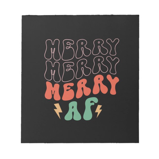 Xmas Gift Merry Merry Merry AF Notepad (Front)