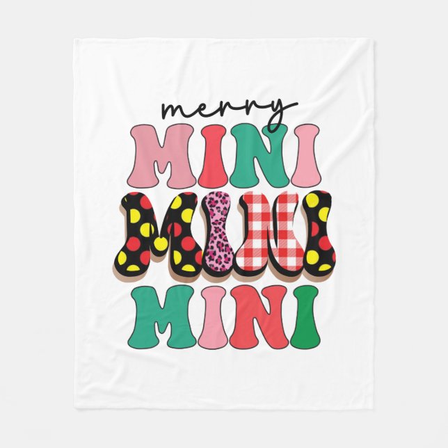 Xmas Gift Merry Mimi Fleece Blanket (Front)