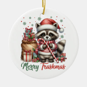 Xmas Gift Merry Trashmas Ceramic Ornament
