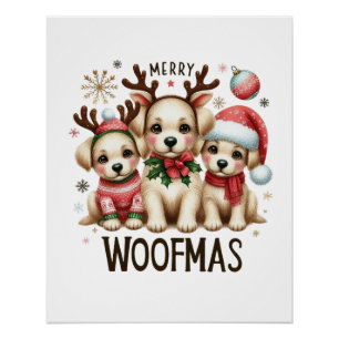 Xmas Gift Merry Woofmas Poster