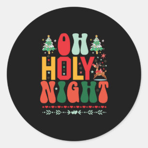 Xmas Gift Oh Holy Night Classic Round Sticker