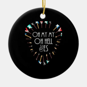 Xmas Gift Oh My Guitar Oh Hell Yes Ceramic Ornament