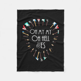 Xmas Gift Oh My Guitar Oh Hell Yes Fleece Blanket