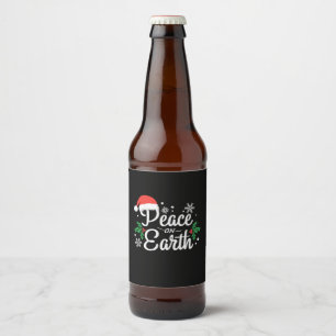 Xmas Gift Peace On Earth Beer Bottle Label