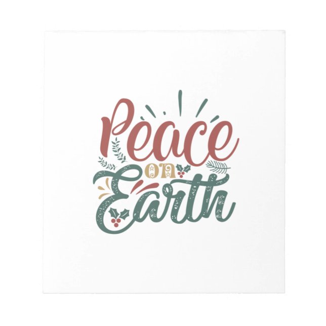 Xmas Gift | Peace On Earth Notepad (Front)