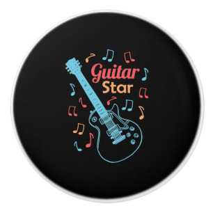 Xmas Gift Proud Guitarist Star Ceramic Knob